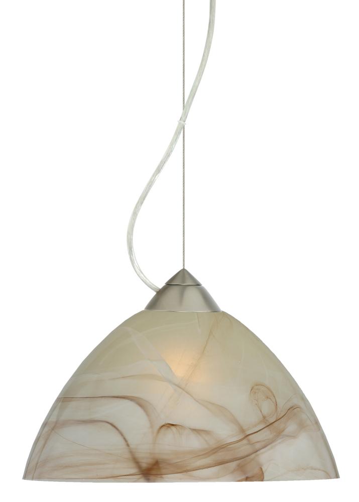 Besa Tessa LED Cable Pendant Mocha Satin Nickel 1x9W LED