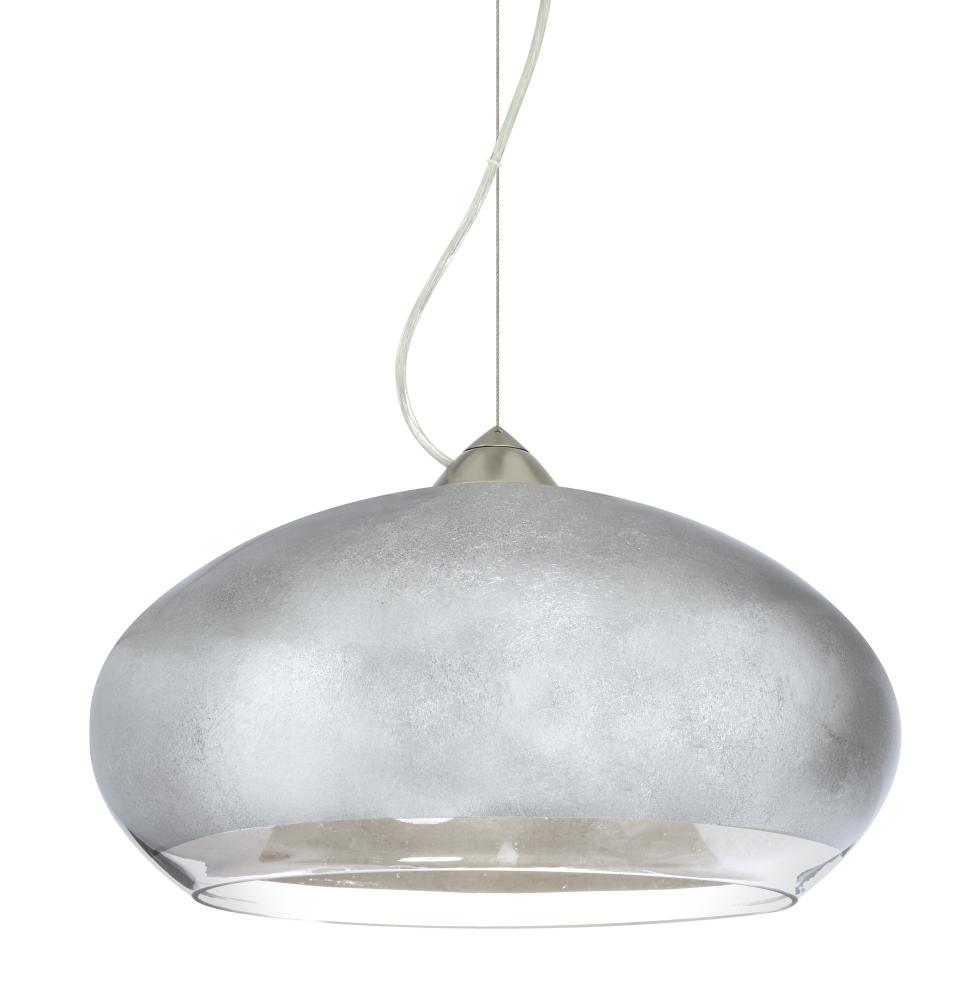 Besa Brio 14 Cable Pendant Satin Nickel Silver Foil 1x9W LED