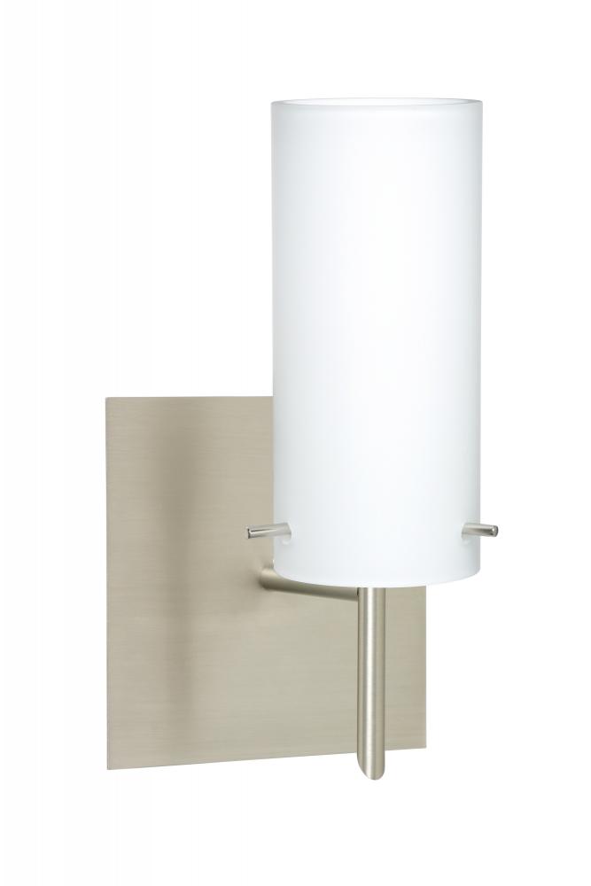 Besa Wall With SQ Canopy Copa 3 Satin Nickel Opal Matte 1x40W G9