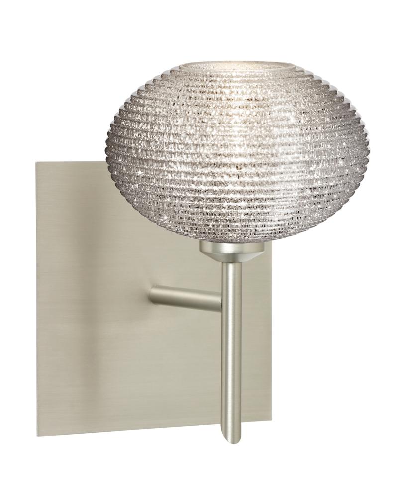 Besa Wall With SQ Canopy Lasso Satin Nickel Glitter 1x5W LED