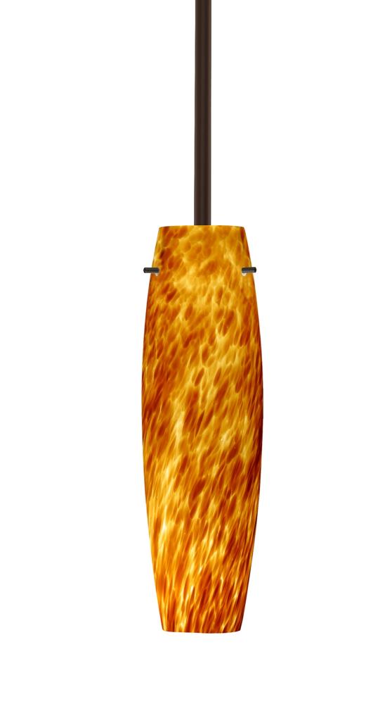 Besa Tu Tu Stem Pendant Bronze Amber Cloud 1x50W Candelabra