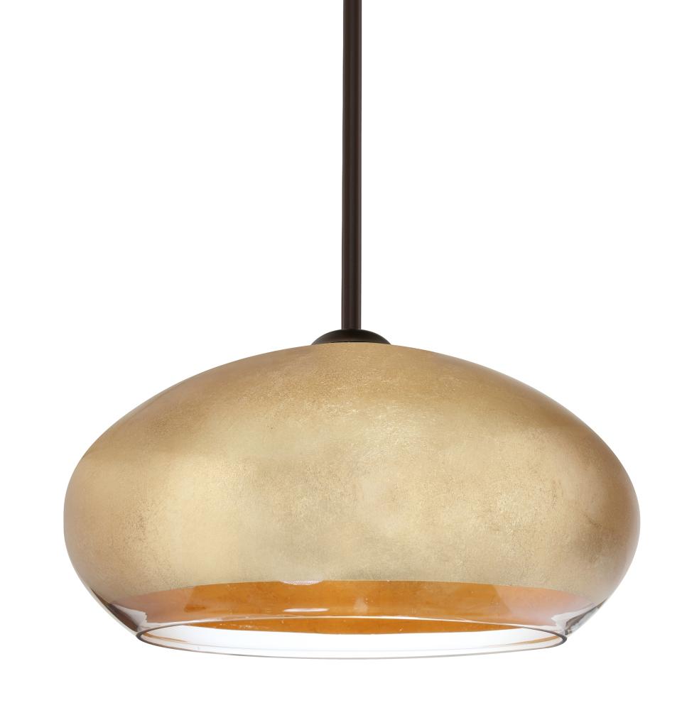 Besa Brio 14 Stem Pendant Bronze Gold Foil 1x9W LED