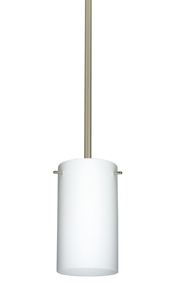 Besa Stem Stilo 7 Pendant Satin Nickel Opal Matte 1x40W G9