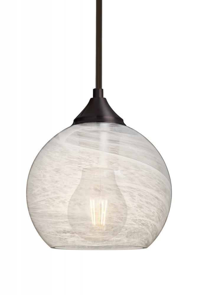 Besa, Jilly Stem Pendant, Vapor Clear, Bronze Finish, 1x5W LED Filament, 15Ft. Cord