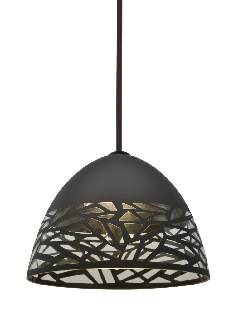 Besa Kiev Stem Pendant, Black, Bronze Finish, 1x60W Medium Base