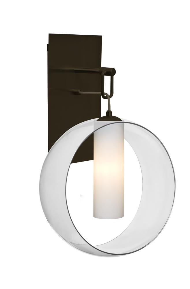 Besa, Plato Wall Pendant, Clear/Opal, Bronze Finish, 1x5W LED