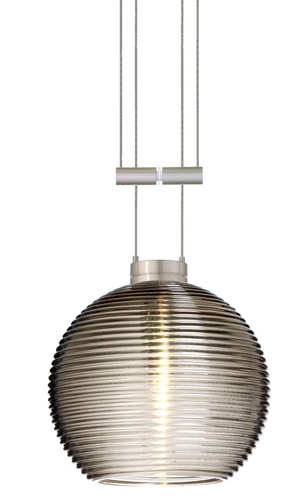 Besa Pendant Kristall 6 Satin Nickel Smoke 1x35W Halogen