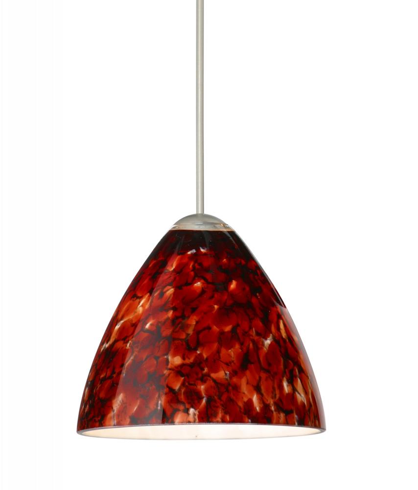 Besa Pendant Mia Satin Nickel Garnet 1x5W LED