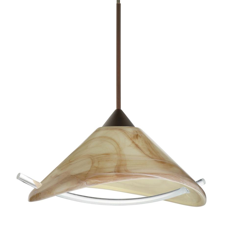 Besa Pendant Hoppi Bronze Mocha/Clear 1x3W LED