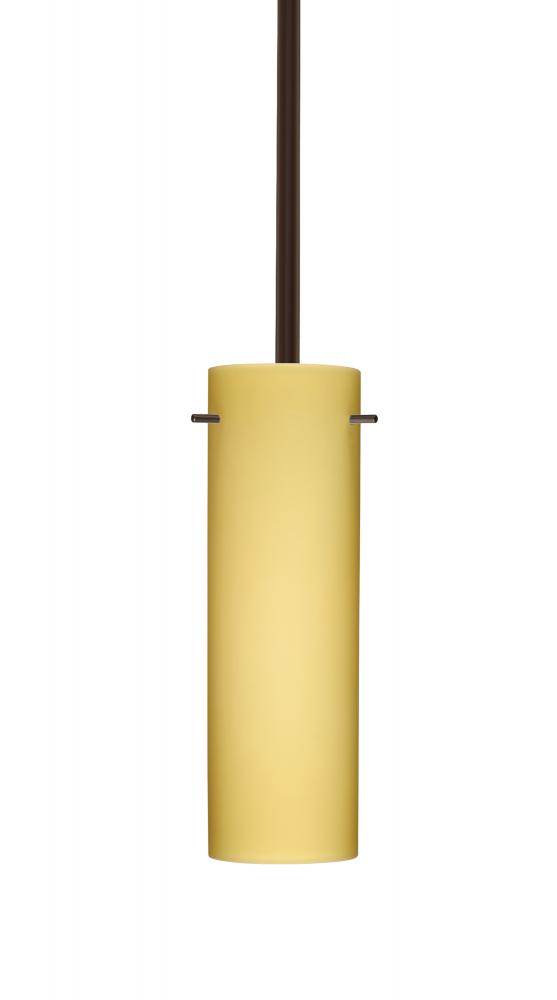 Besa Stem Copa Pendant Bronze Vanilla Matte 1x40W Halogen