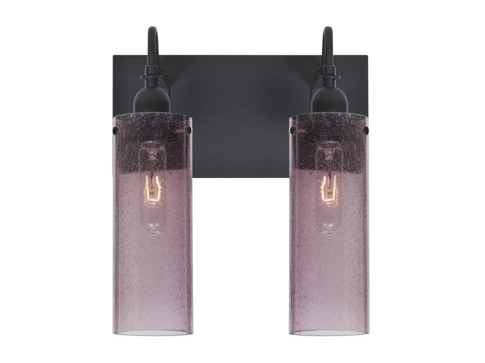 Besa Juni 10 Vanity, Plum Bubble, Black Finish, 2x60W Medium Base