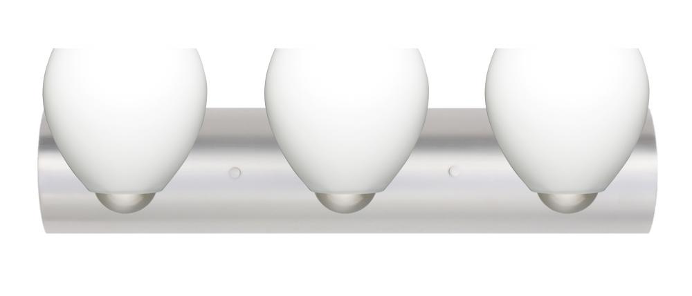 Besa Wall Bolla Satin Nickel Opal Matte 3x9W LED