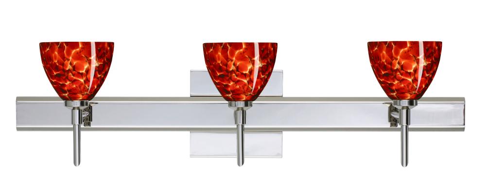 Besa Divi Wall With Sq Canopy 3SW Garnet Chrome 3x40W G9