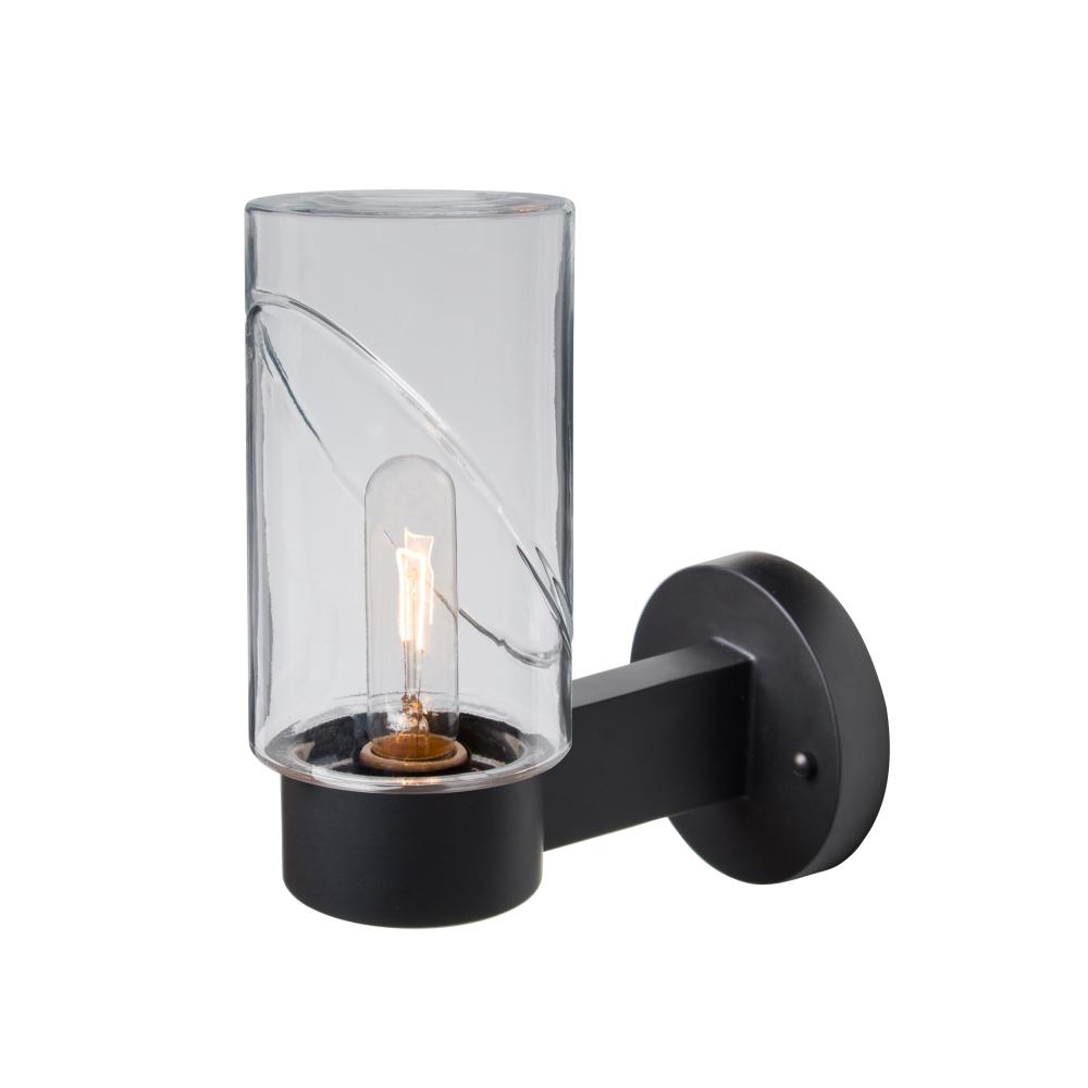 Blink Outdoor Sconce, Clear/Clear, Black Finish, 1x60W Medium Base