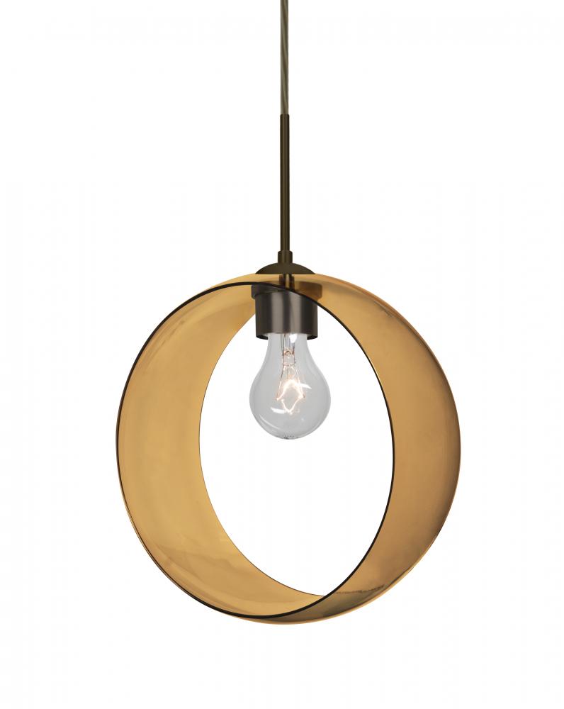 Besa, Plato Cord Pendant For Multiport Canopies, Amber, Bronze Finish, 1x60W Medium B