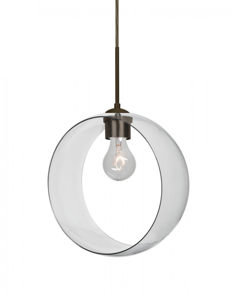 Besa, Plato Cord Pendant For Multiport Canopies, Clear, Bronze Finish, 1x60W Medium B