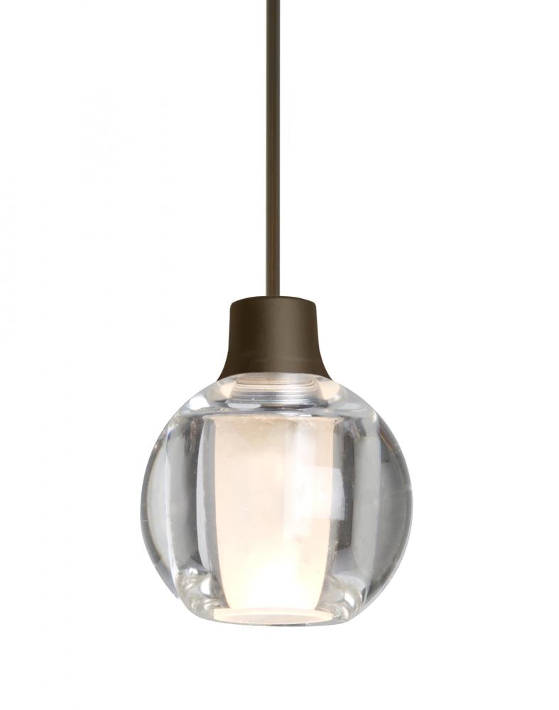 Besa, Boca 3 Cord Pendant, Clear, Bronze Finish, 1x35W Halogen, 15Ft. Cord