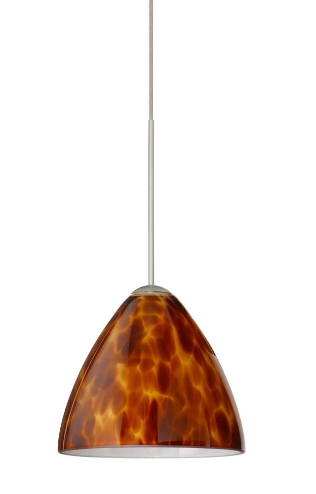 Besa Pendant For Multport Canopy Mia Satin Nickel Amber Cloud 1x50W Halogen