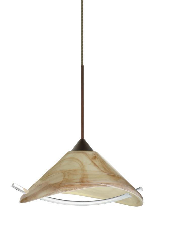 Besa Pendant For Multport Canopy Hoppi Bronze Mocha/Clear 1x3W LED