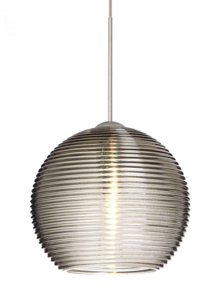 Besa Pendant For Multiport Canopy Kristall 6 Satin Nickel Smoke 1x35W Halogen, 15Ft.