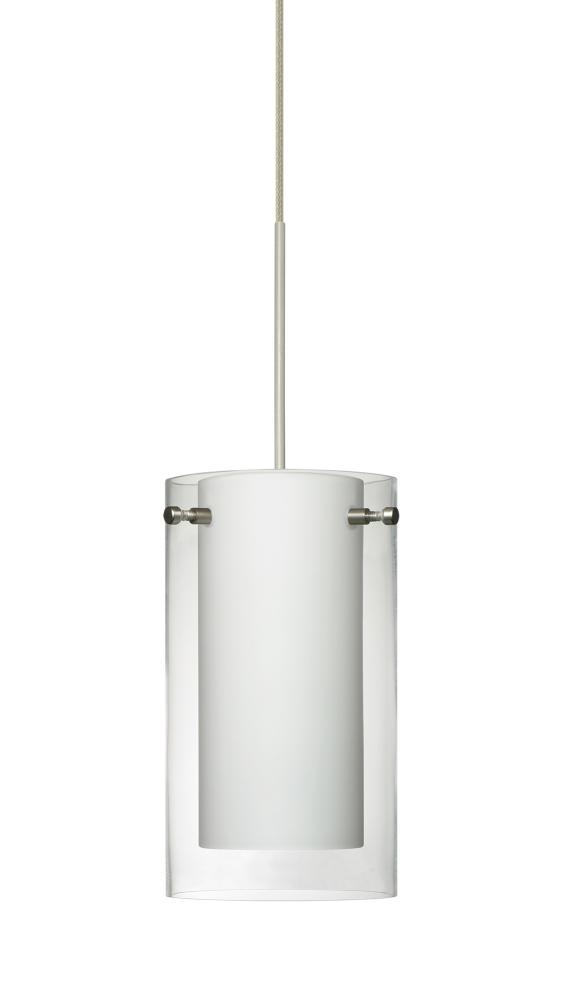 Besa Pendant For Multiport Canopy Pahu 4 Satin Nickel Clear/Opal 1x5W LED