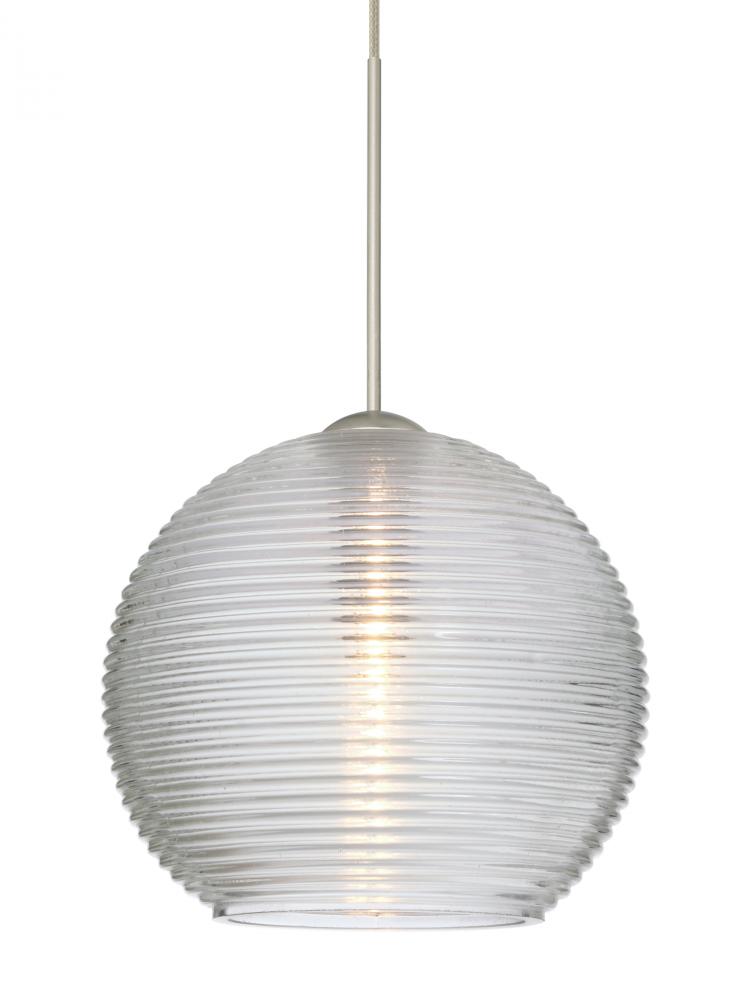 Besa Pendant Kristall 6 Satin Nickel Clear 1x35W Halogen, 15Ft. Cord