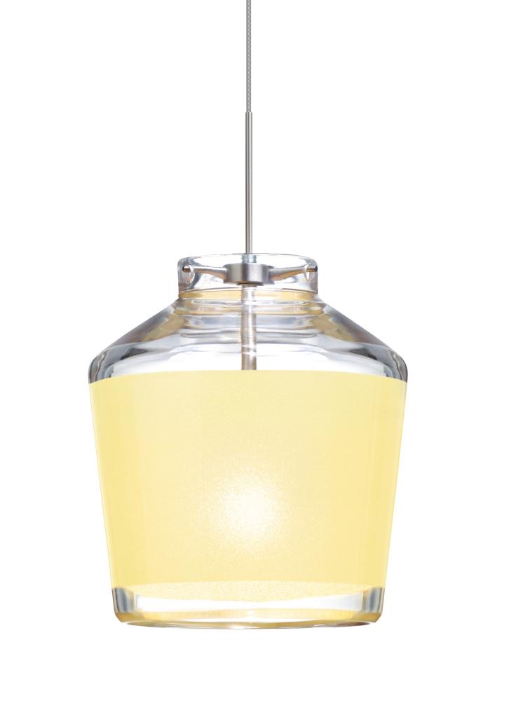 Besa Pendant Pica 6 Satin Nickel Creme Sand 1x50W Halogen