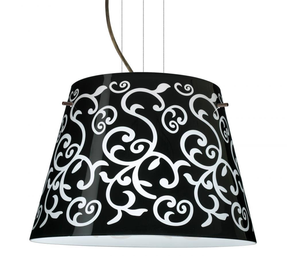 Besa Pendant Amelia 18 Bronze Black Damask 3x100W A19