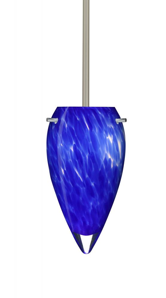 Besa Juli Stem Pendant Satin Nickel Blue Cloud 1x100W Medium Base