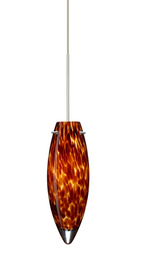 Besa Pendant Juliette Satin Nickel Amber Cloud 1x5W LED