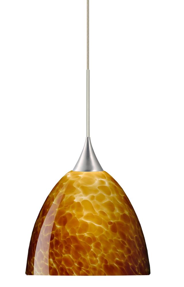 Besa Pendant Sasha Satin Nickel Amber Cloud 1x50W GY6.35