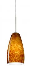 Besa Lighting 1BT-150918-HAL-SN - Besa Chrissy Pendant Satin Nickel Amber Cloud 1x40W Halogen