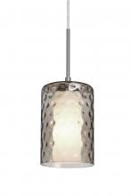 Besa Lighting 1JC-ESASM-SN - Besa, Esa Cord Pendant, Smoke, Satin Nickel Finish, 1x60W Medium Base