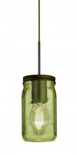 Besa Lighting 1JC-MILO4GR-EDIL-BR - Besa Pendant Milo 4 Bronze Green 1x5W LED Filament