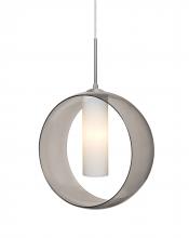 Besa Lighting 1JC-PLATOSM-LED-SN - Besa, Plato Cord Pendant, Smoke/Opal, Satin Nickel Finish, 1x5W LED