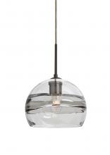 Besa Lighting 1JC-SPIR8SC-BR - Besa Spirit 8 Pendant, Smoke/Clear, Bronze Finish, 1x60W Medium Base