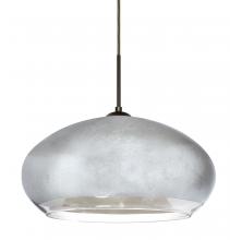 Besa Lighting 1JT-4345SF-LED-BR - Besa Brio 14 Pendant Bronze Silver Foil 1x9W LED