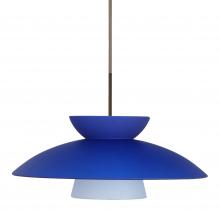 Besa Lighting 1JT-451323-BR - Besa Trilo 15 Pendant Bronze Blue Matte 1x75W Medium Base