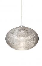 Besa Lighting 1JT-4912GL-LED-SN - Besa Pendant Pape 10 Satin Nickel Glitter 1x9W LED