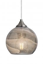 Besa Lighting 1JT-JILLYSM-EDIL-SN - Besa, Jilly Cord Pendant, Vapor Smoke, Satin Nickel Finish, 1x5W LED Filament