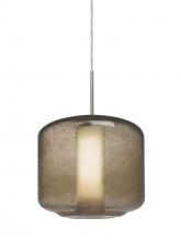 Besa Lighting 1JT-NILES10SO-SN - Besa Niles 10 Pendant, Smoke Bubble/Opal, Satin Nickel Finish, 1x60W Medium Base T10