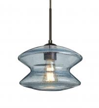 Besa Lighting 1JT-ZENBL-EDIL-BR - Besa, Zen Cord Pendant, Blue Bubble, Bronze Finish, 1x8W LED Filament