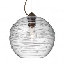 Besa Lighting 1KX-462761-BR-L - Besa Wave 10 Pendant Bronze Clear 1x60W Medium Base, 15Ft. Cord