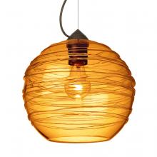 Besa Lighting 1KX-462782-BR-L - Besa Wave 10 Pendant Bronze Amber 1x60W Medium Base, 15Ft. Cord