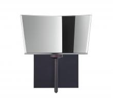 Besa Lighting 1SW-6773MR-BR-SQ - Besa Groove Wall With SQ Canopy 1SW Mirror-Frost Bronze 1x40W G9