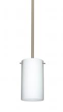 Besa Lighting 1TT-440407-LED-SN - Besa Stem Stilo 7 Pendant Satin Nickel Opal Matte 1x9W LED