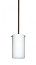 Besa Lighting 1TT-440407-MED-BR - Besa Stem Stilo 7 Pendant Bronze Opal Matte 1x40W B10 Med