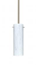 Besa Lighting 1TT-493019-MED-SN - Besa Stem Copa Pendant Satin Nickel Carrera 1x40W B10 Medium Base