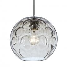 Besa Lighting 1TT-BOMYCL-SN-L - Besa Bombay Cord Pendant, Clear, Satin Nickel Finish, 1x60W Medium Base, 15Ft. Cord