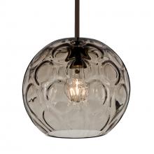 Besa Lighting 1TT-BOMYSM-BR-L - Besa Bombay Cord Pendant, Smoke, Bronze Finish, 1x60W Medium Base, 15Ft. Cord